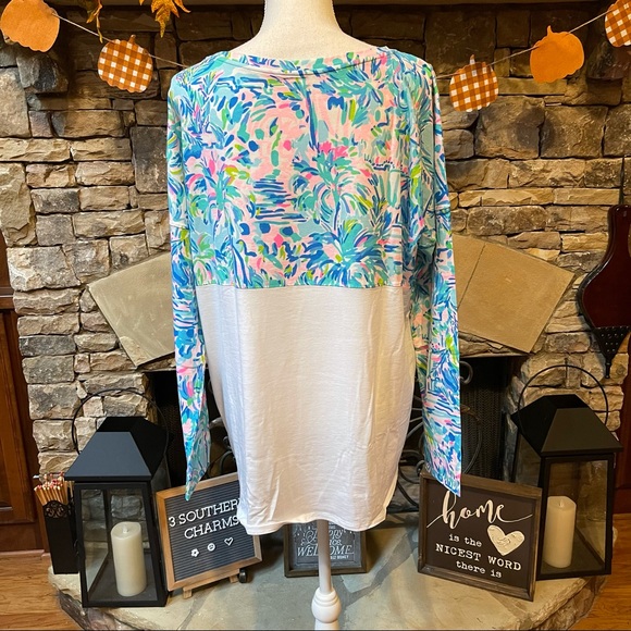 NWT Lilly Pulitzer Finn Top Blue Ibiza Cabana Cocktail Size XL - Picture 5 of 6